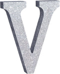 TONIFUL 8 Inch Silver Glitter Letter V Table Centerpiece A-Z Silver Birthday by TONIFUL