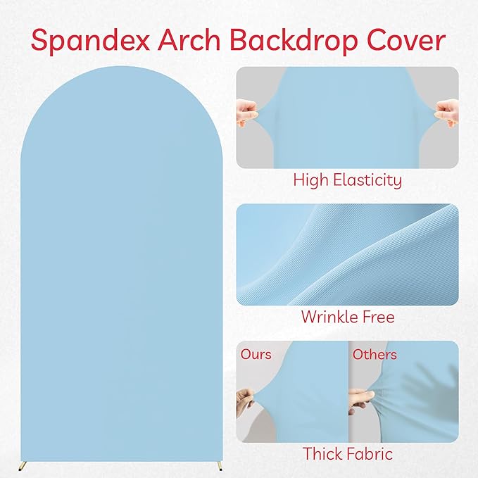Arch Backdrop Stand Cover 8Ft Dusty Blue Thick Spandex Fabric Arch Backdrop - Image 5