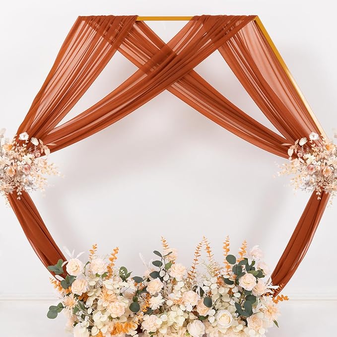 MLMC Terracotta Wedding Arch Draping Fabric 1 Panel 29" x 20 FT Extra Long - Image 6