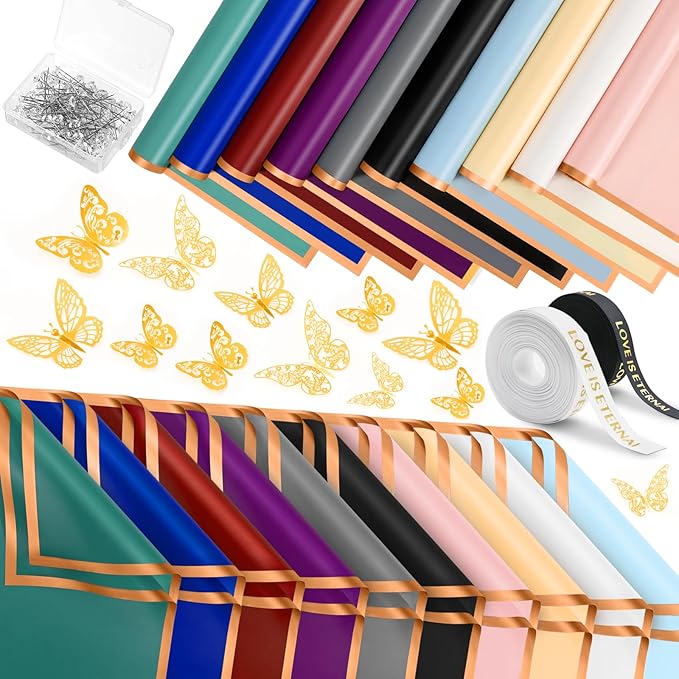NESCCI 200 Sheets Flower Wrapping Paper by NESCCI