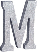 TONIFUL 8 Inch Silver Glitter Letter M Table Centerpiece A-Z Silver Birthday by TONIFUL