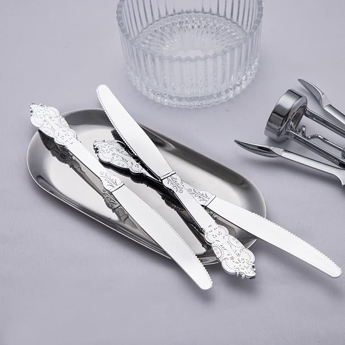 BUCLA 600PCS Silver Plastic Silverware - Image 4