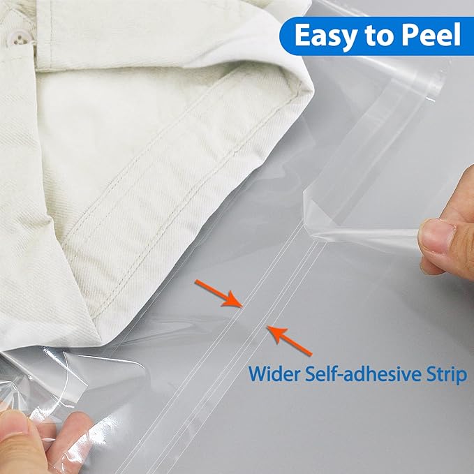 PigPotParty 12"x15" Self-Sealing Clear Cellophane T-Shirt Bags - Image 4