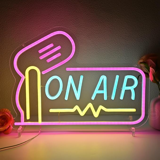 Planzo On Air Neon Sign for Live Studio Broadcasting Room Radio Station Bedroom - Image 5