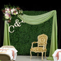 2 Panels Ceiling Drapes Wedding Arch Draping Fabric Sage Green Sheer Drapes by CHHEART