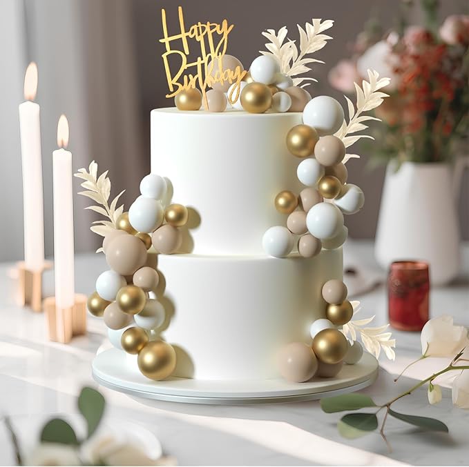 MIAHART Ball Cake Toppers Boho Grass Cake Topper Ball Cake Insert Decoration - Image 3