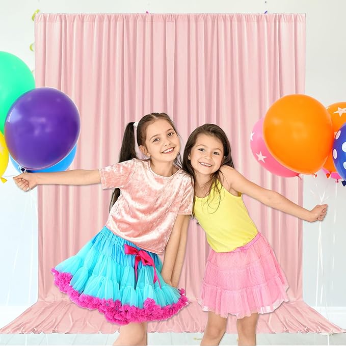 10ft x 10ft Ligt Pink Backdrop Curtains - Image 6