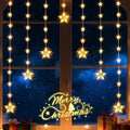 46 Stars Christmas Window Lights, IP65 Waterproof 74 LEDs Twinkle Star Curtain by Unknown
