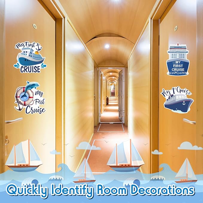 Hoteam 4 Pcs My First Cruise Door Decorations Magnetic Large My 1st Cruise Door - Image 3