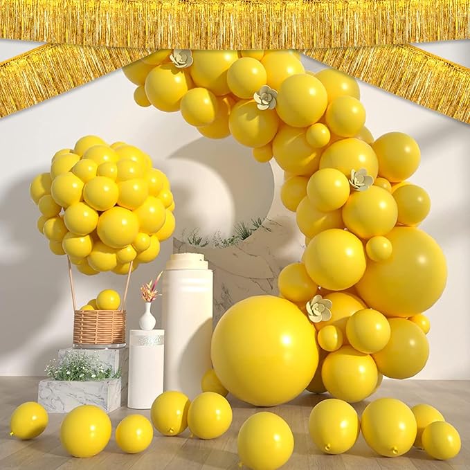 6 Pack 10 Feet Gold Foil Fringe Garland Metallic Tinsel Streamers Banner Wall - Image 3