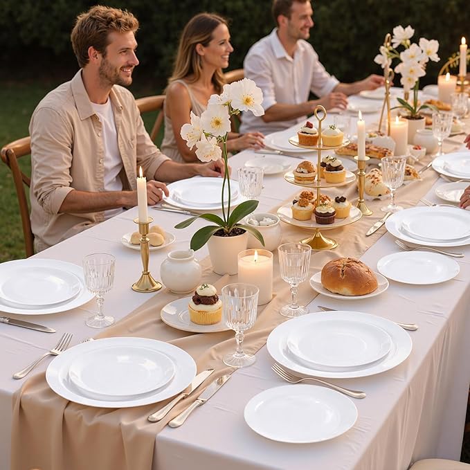 bUCLA 100PCS White Plastic Plates - Image 7