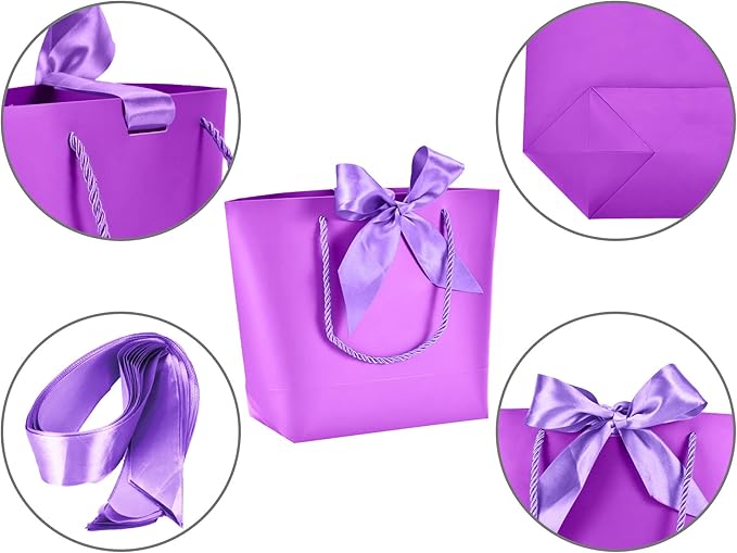 HUAPRINT Gift Bags with Handles, 7.48×3.54×7.9 inches, Party Favor Bags with - Image 4
