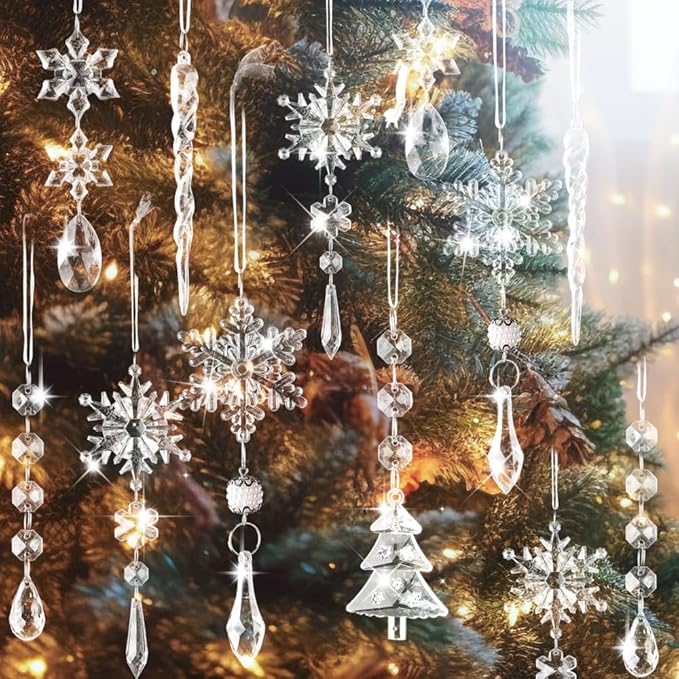Lanpn 26PCS Christmas Ornaments Crystal Christmas Tree Decoration, Hanging by Lanpn