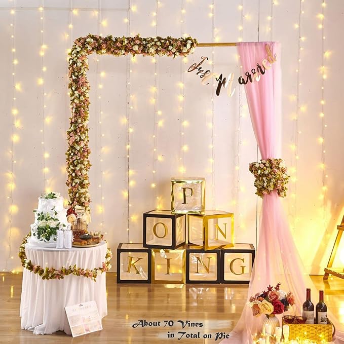6 Pcs x 8.2 ft Flower Garland Artificial Rose Vine Flowers - Image 8