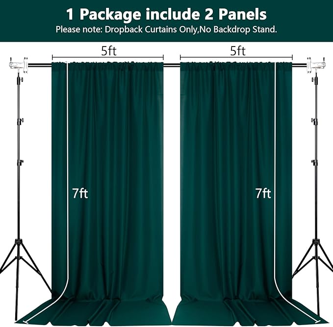 MEETSKY Hunter Green Backdrop Curtains - Image 2