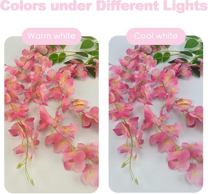 48 Pcs of Wisteria Hanging Flowers, 3.75 Feet Fake Wisteria Flower Strings - Image 4