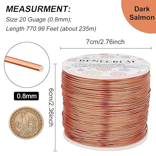 BENECREAT 20 Gauge 770FT Aluminum Wire Anodized Jewelry Craft Making - Image 2