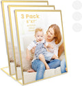 Acrylic Gold Frames 5 x7, Slanted Back Gold Picture Frames Table Acrylic Sign by displayyourphotosbrochuresmenusartworkadvertisementsetc