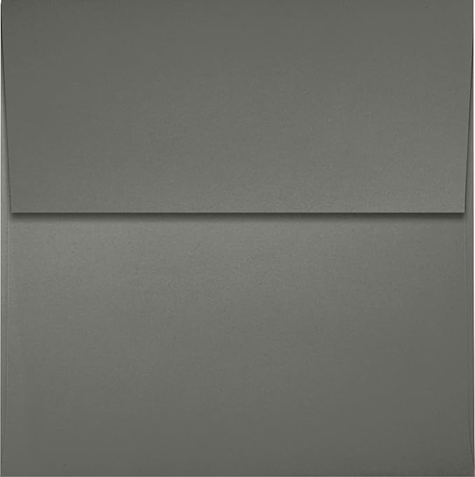 LUXPaper Square Invitation Envelopes | Peel & Press | 4" x 4" | Smoke Gray | - Image 2