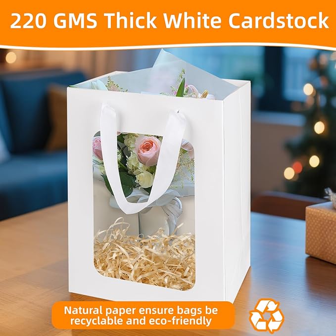 MOXARYSU 6 Pcs White Gift Bags - Image 3