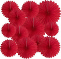20 Pcs Red Hanging Paper Fan, Hanging Honeycomb Round Paper Fans by Zankubom