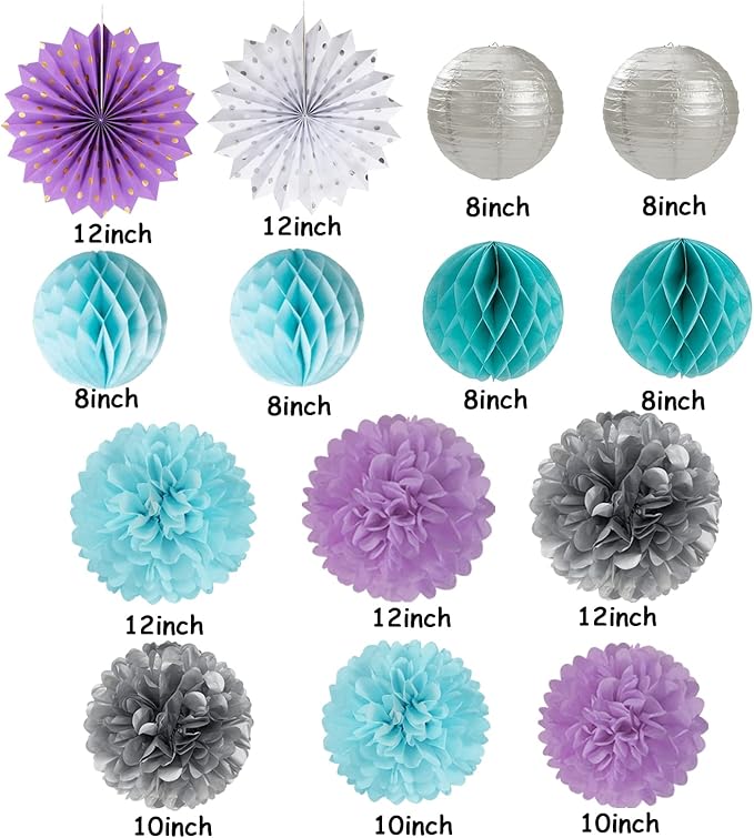 Purple-Blue Silver Frozen Christmas Party Decorations - Image 2