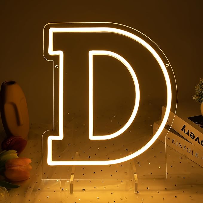Light Up Letters D, Led Marquee Letter Lights Neon Sign, 13.9" Height by MissAudrey