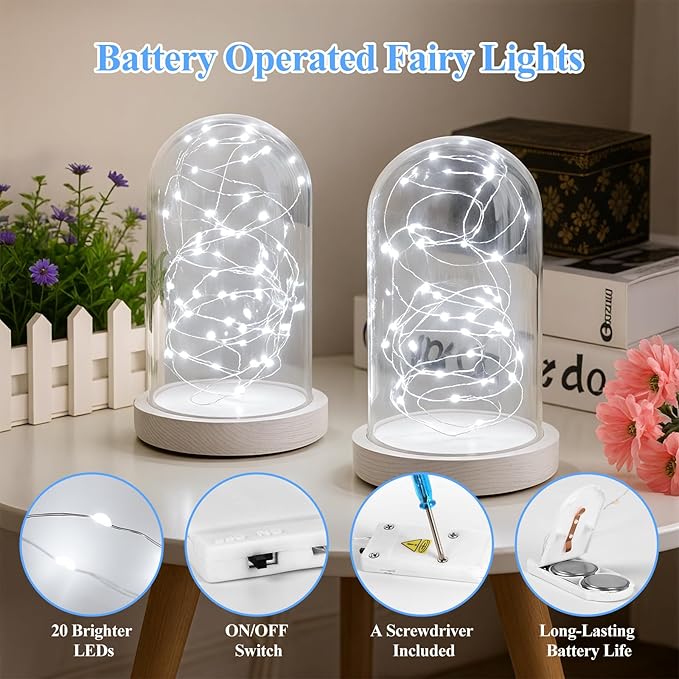 Lakumu 12 Pack Fairy Lights Battery Operated String Lights -7FT 20LED Fairy - Image 4