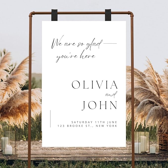 Welcome Wedding Sign Personalized, Personalized Wedding Welcome Sign Minimalist by CENOVACY