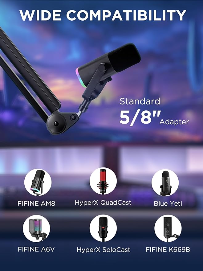 InnoGear Mic Boom Arm Microphone Stand Cable Management - Image 7