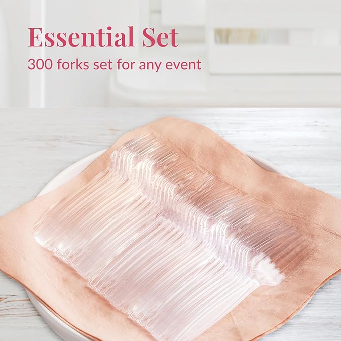 Prestee 300 Count Disposable Plastic Forks - Image 4