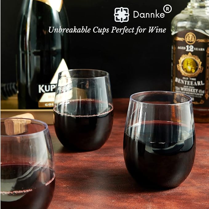 48 Stemless Plastic Wine Glasses - 12oz Clear Disposable Party Cups - Image 5