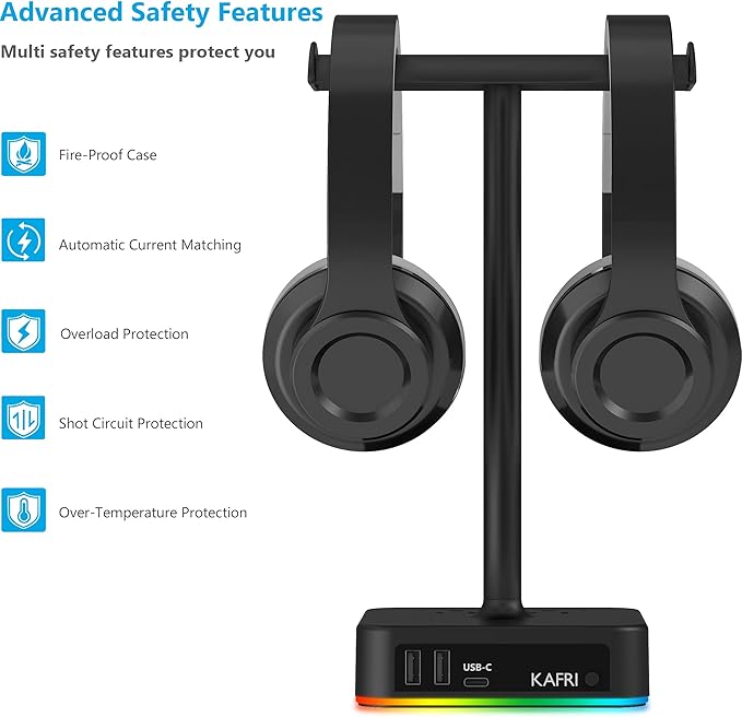 KAFRI RGB Dual Headphone Stand - Image 6
