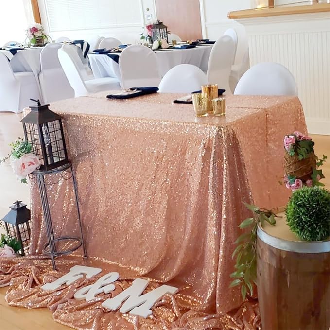 ShinyBeauty Rose Gold Table Cloths - Image 4