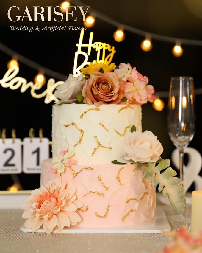 Artificial Flowers Combo, Mix Silk Flowers Roses, Dahlias - Image 3
