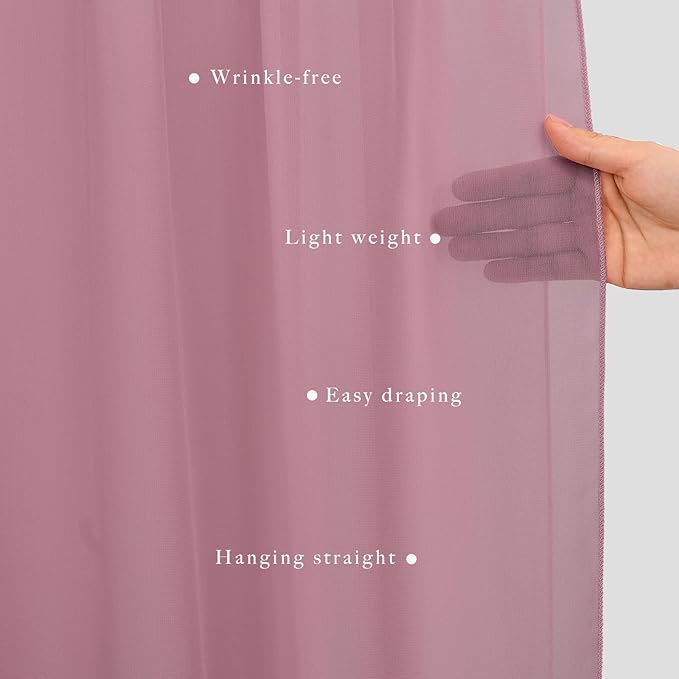 Dusty Rose Wedding Arch Draping Fabric 4 Panels 20Ft Length x 28" Width Arch - Image 5