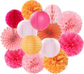 Hot-Pink Burnt-Orange Party-Decorations Streamers Lanterns by OURUOLA