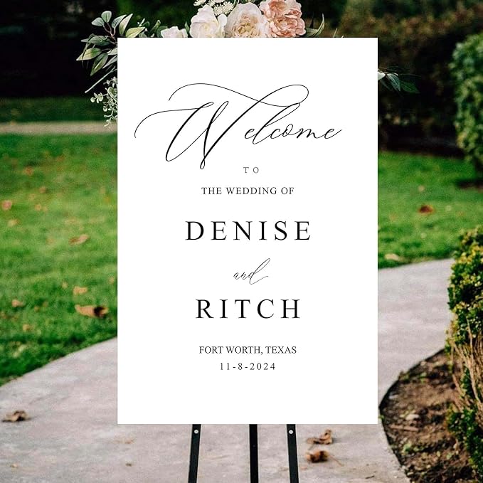 Elegant Minimalist Wedding Welcome Signs, Wedding Welcome Sign, Welcome Sign - Image 3
