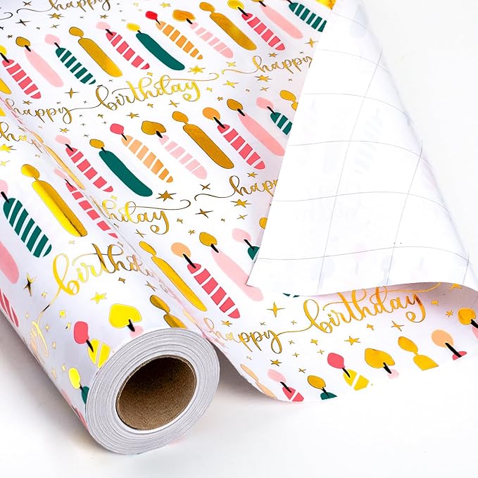Yarcony Birthday Candle Wrapping Paper Roll by Atyarconywecreategiftwrappingpaperthatmakeseverypresentfeelextraspecialourdesignsblendstyleandqualityturningbirthdayschristmasandalloflife%E2%80%99scelebrationsintomomentstoremember