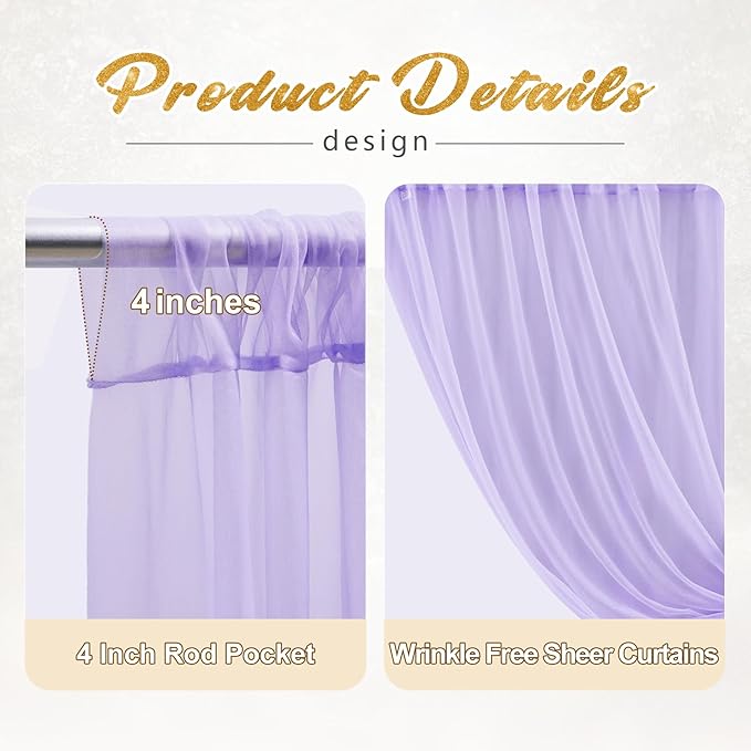 10x10ft Purple Tulle Backdrop Curtain - Image 2