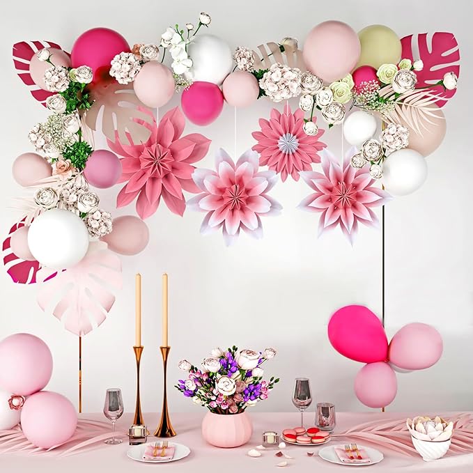 ADLKGG Paper Flower Fan Decorations, Tea Party, Spring Summer Party, Baby Shower - Image 5