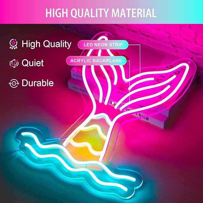 Mermaid Tail Neon Sign Dimmable Mermaid Neon Signs - Image 7