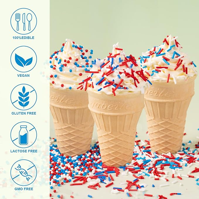 Red White & Blue Sprinkles for Baking - Image 5