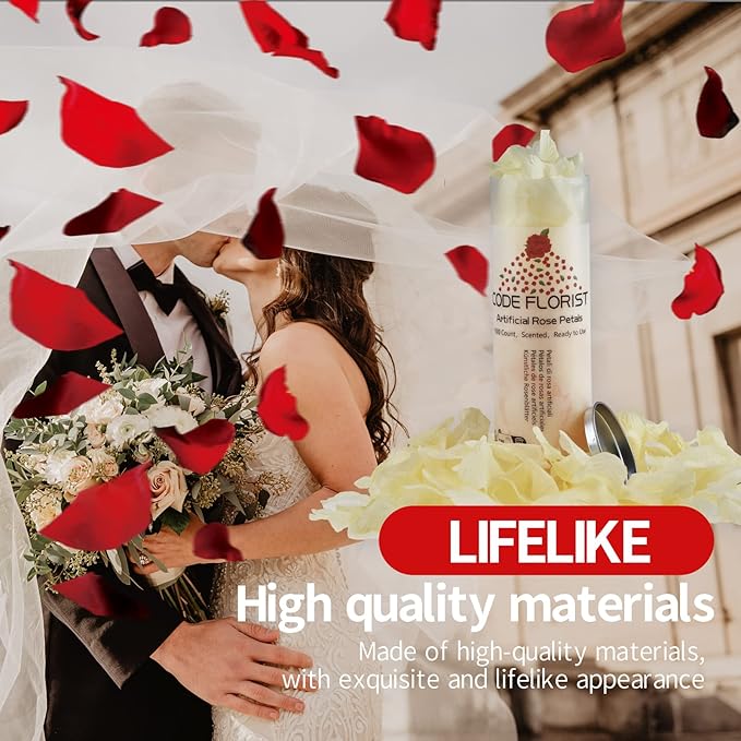 CODE FLORIST 1100 PCS Champagne Silk Rose Petals - Image 6