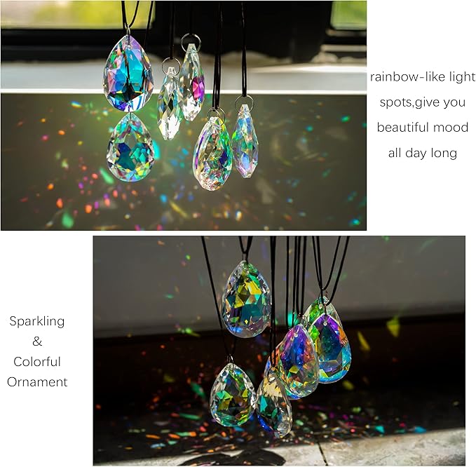 12 Pieces 50mm Crystal Prisms Chandelier Colorful Bauhinia Ornament Pendants - Image 3