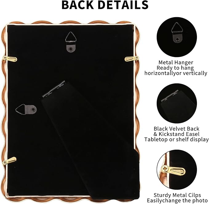 8 x 10'' Heavy-Duty Zinc Alloy Gold Photo Frames - Image 4