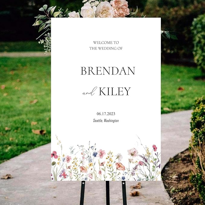 Spring Wildflower Wedding Welcome Signs, Welcome Sign Wedding, Customized - Image 4