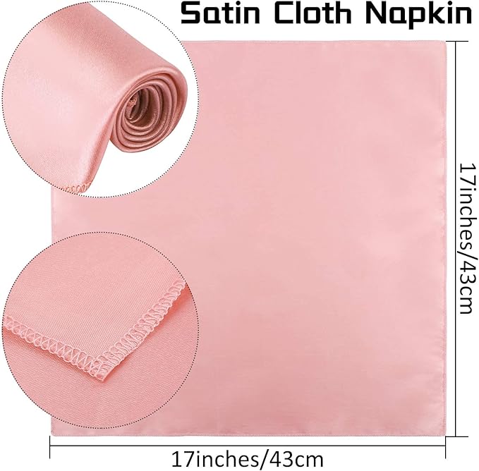 ANECO 12 Pieces Satin Napkins Soft Dinner Napkins Square Table Napkins 17 x 17 - Image 2
