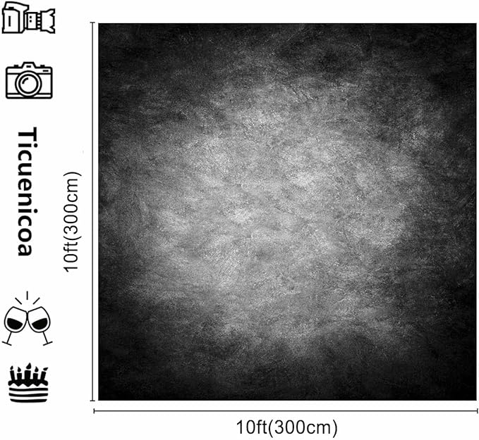 10x10ft Abstract Black Gray Portrait Photography Backdrops Photo Studio Prop - Image 4