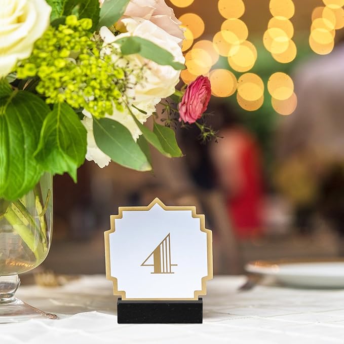 Giantree 24 Pcs Black Wood Place Card Holders, Table Number Holder Stands Name - Image 4